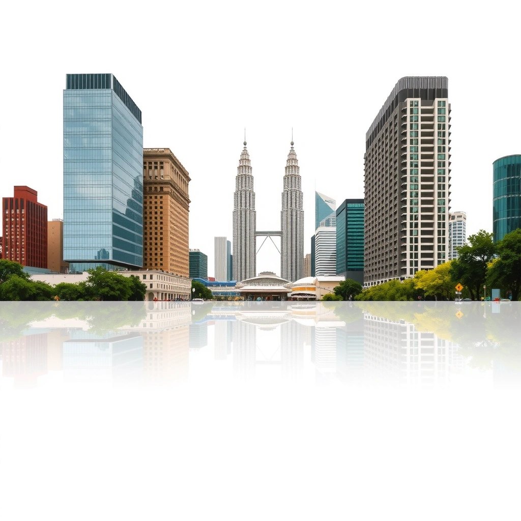 Modern business district in Kuala Lumpur